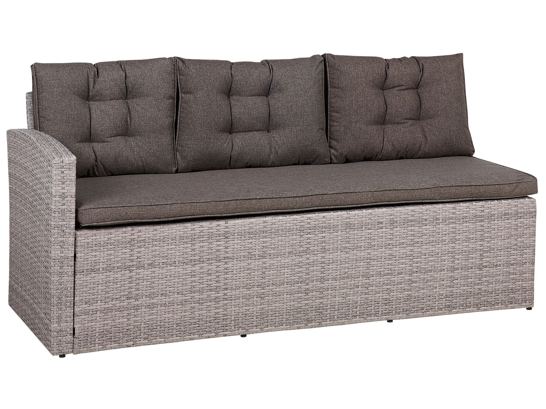 Garden Lounge Set with Table 8 Seater with Cushions Rattan Grey