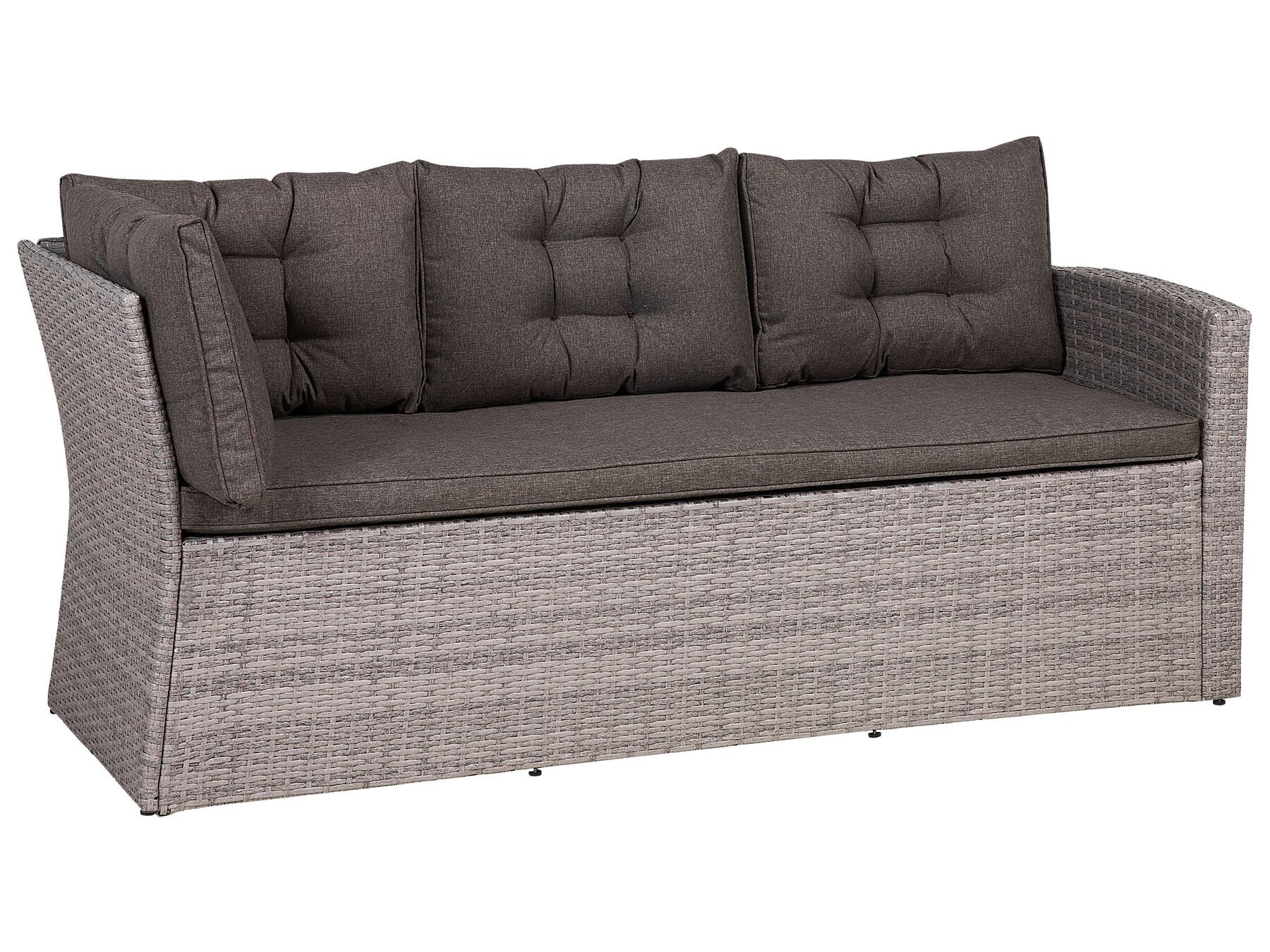 Garden Lounge Set with Table 8 Seater with Cushions Rattan Grey