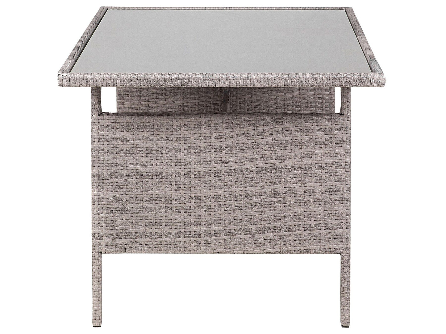 Garden Lounge Set with Table 8 Seater with Cushions Rattan Grey