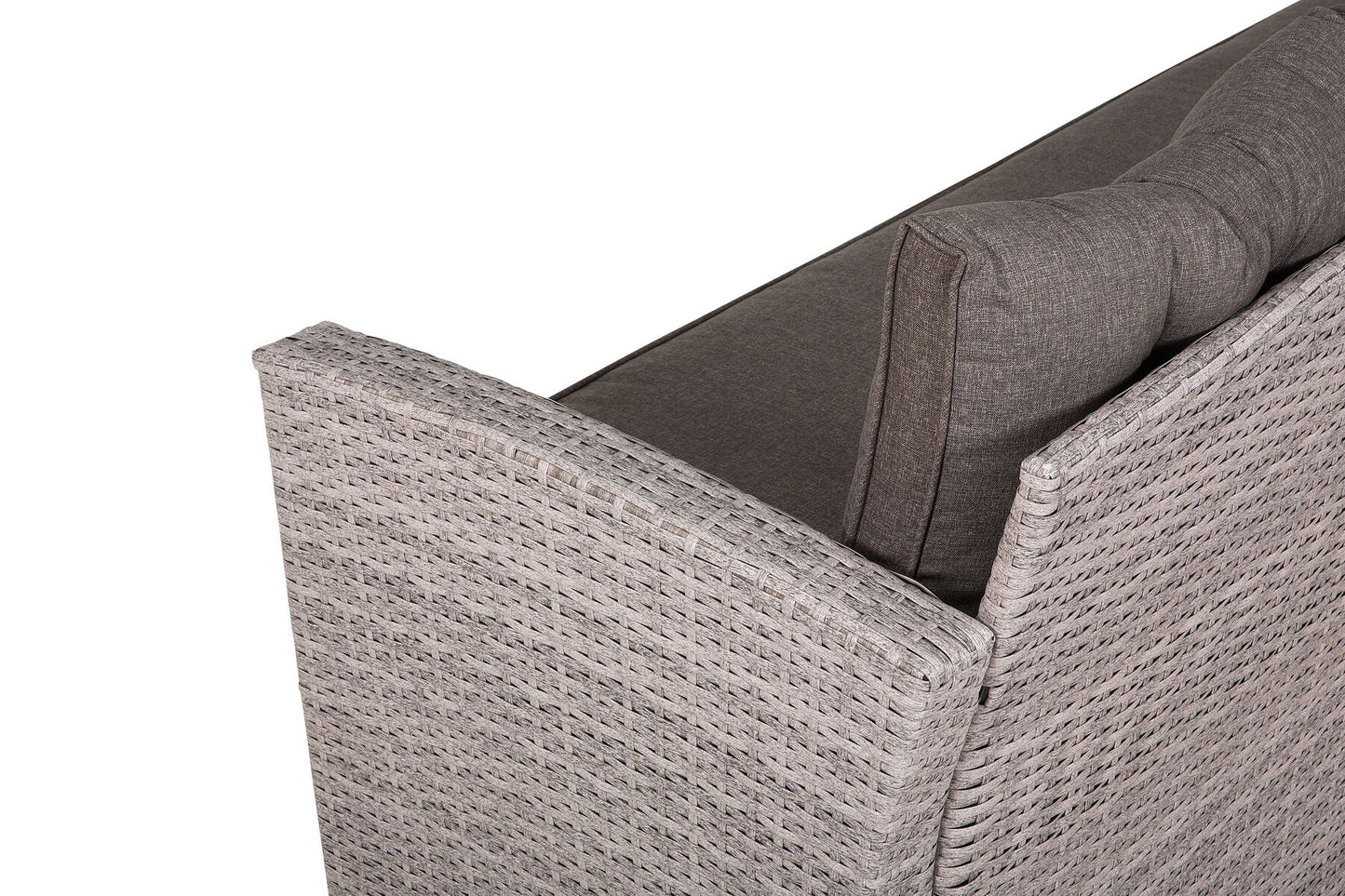 Garden Lounge Set with Table 8 Seater with Cushions Rattan Grey