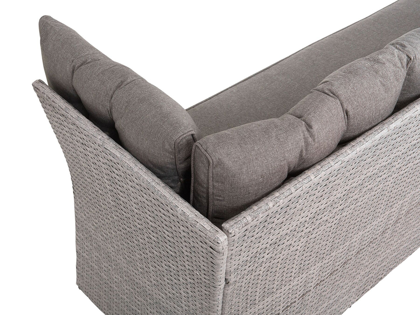 Garden Lounge Set with Table 8 Seater with Cushions Rattan Grey