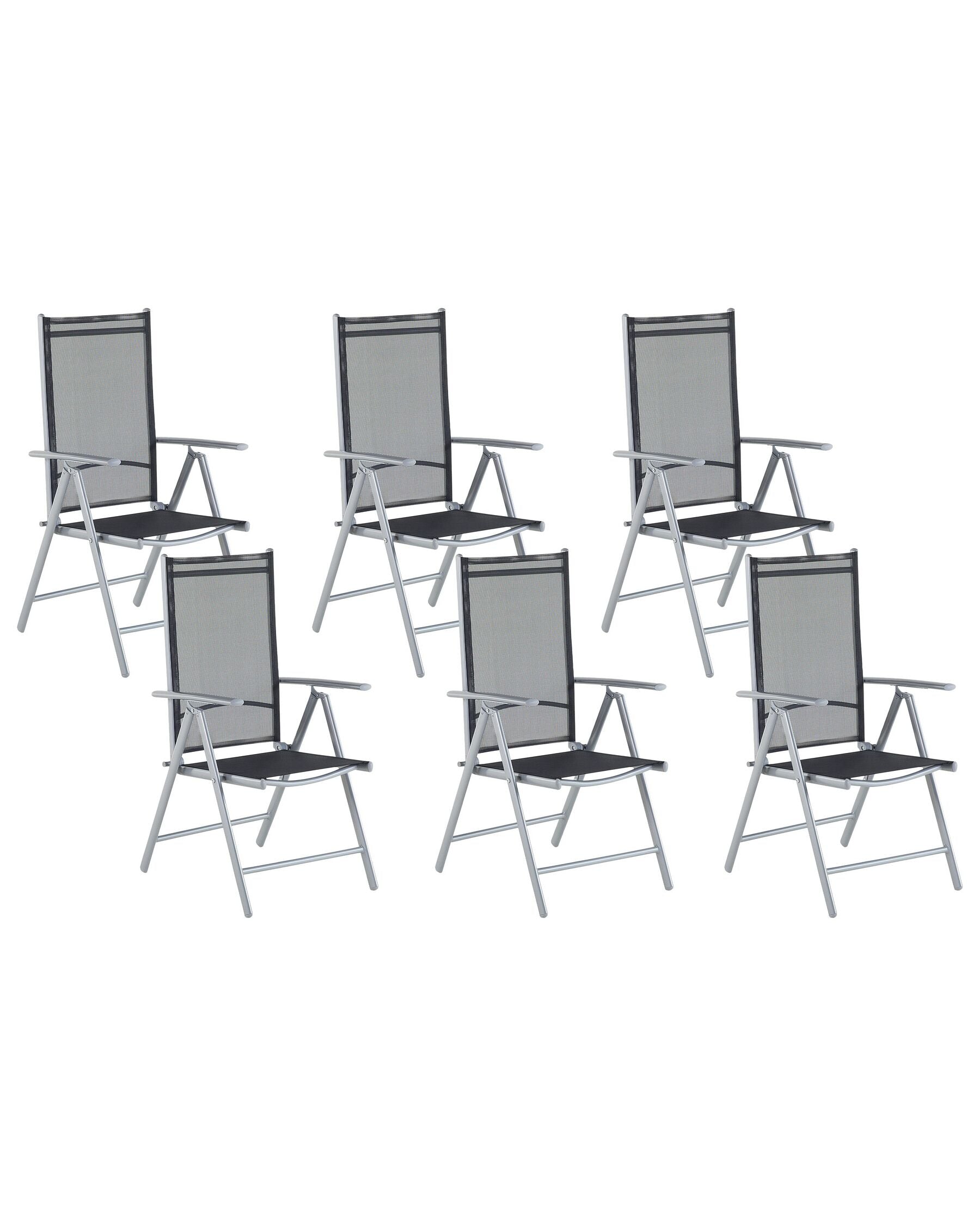 Set of 6 Garden Chairs CATANIA Metal Black