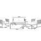 Garden Lounge Set with Table 4 Seater BERMUDA Acacia Wood Brown