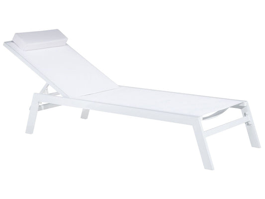 Aluminium Reclining Sun Lounger White CATANIA II