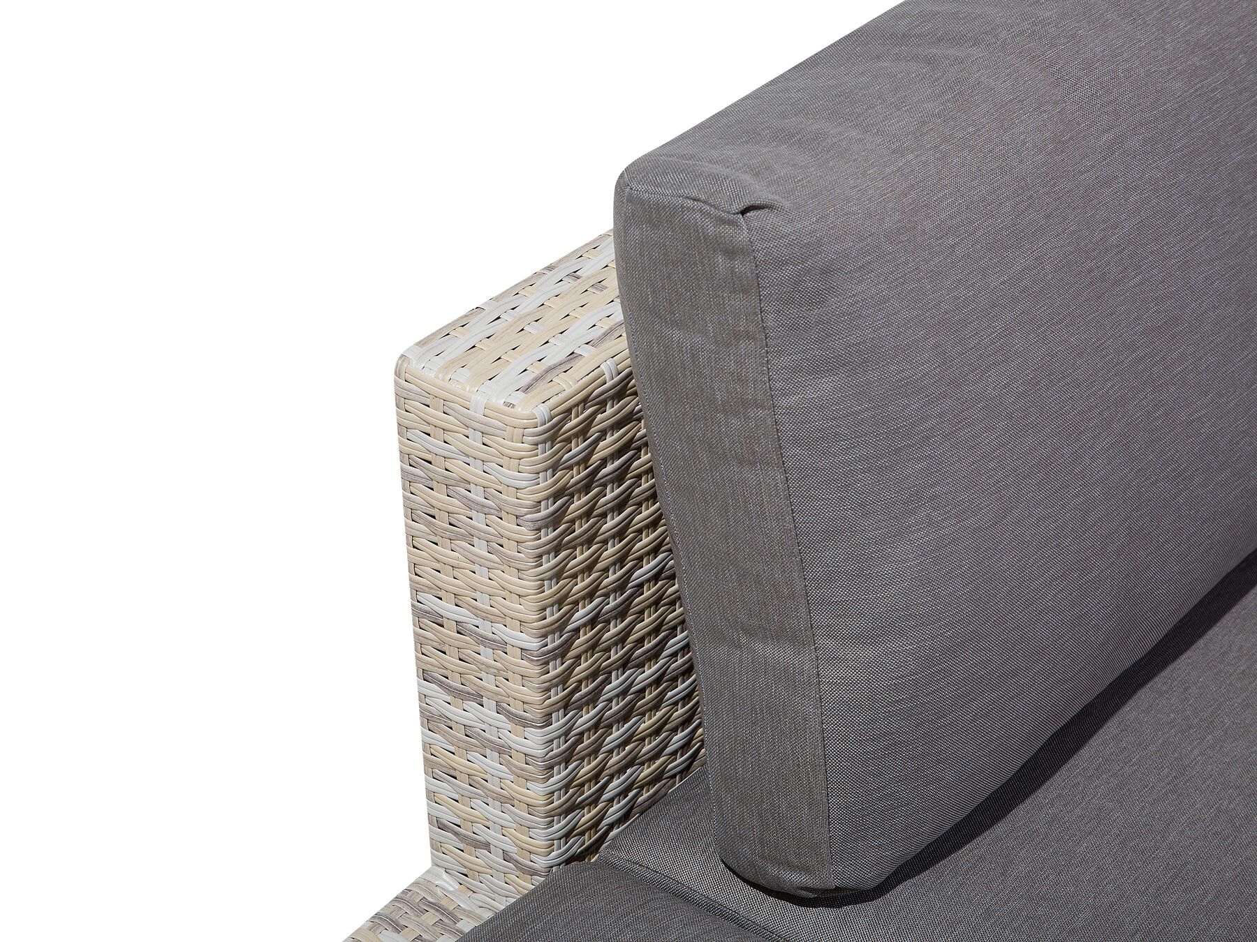 Garden Corner Sofa with Table 5 Seater Right Hand Rattan Grey