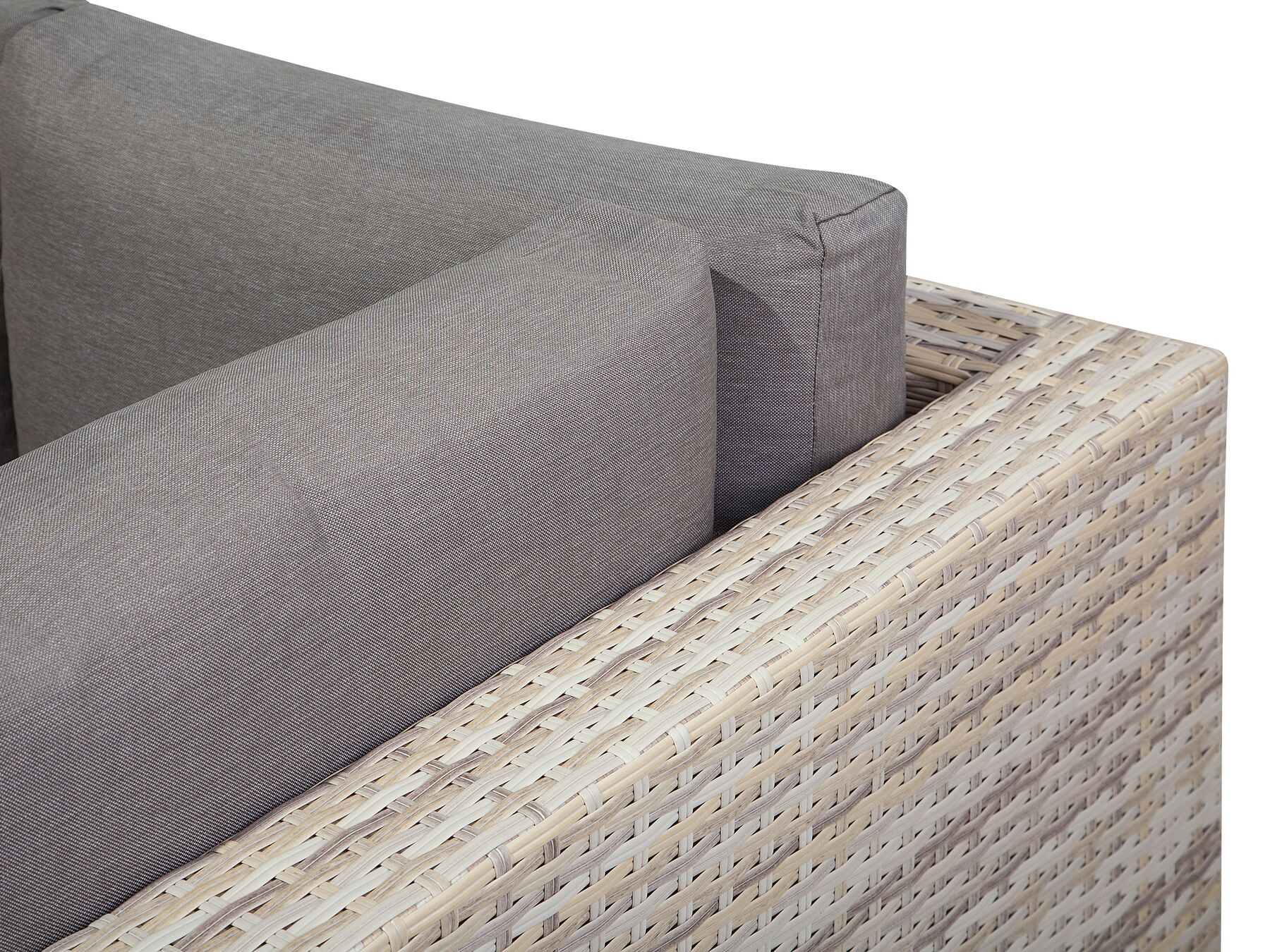 Garden Corner Sofa with Table 5 Seater Right Hand Rattan Grey