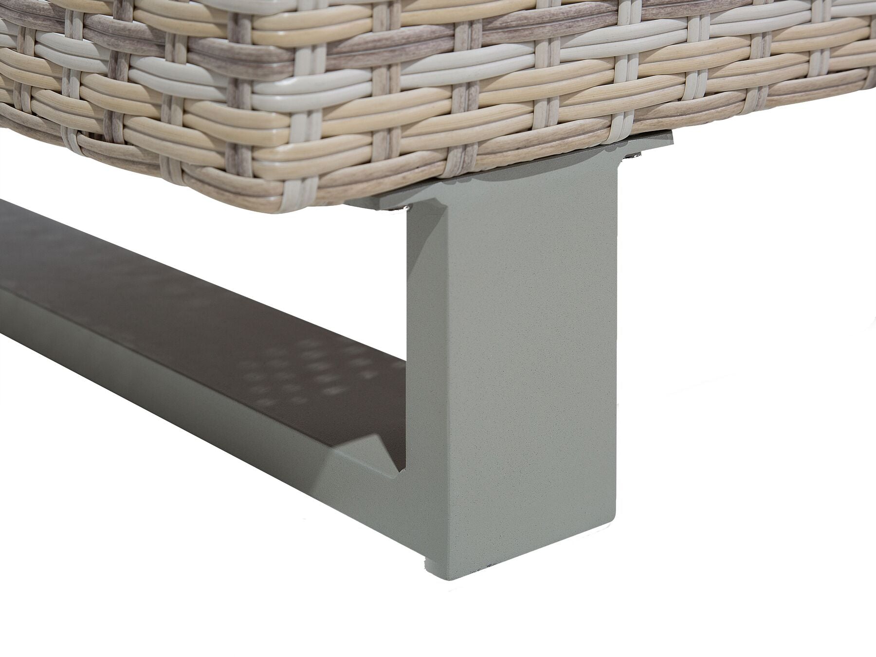 Garden Corner Sofa with Table 5 Seater Right Hand Rattan Grey