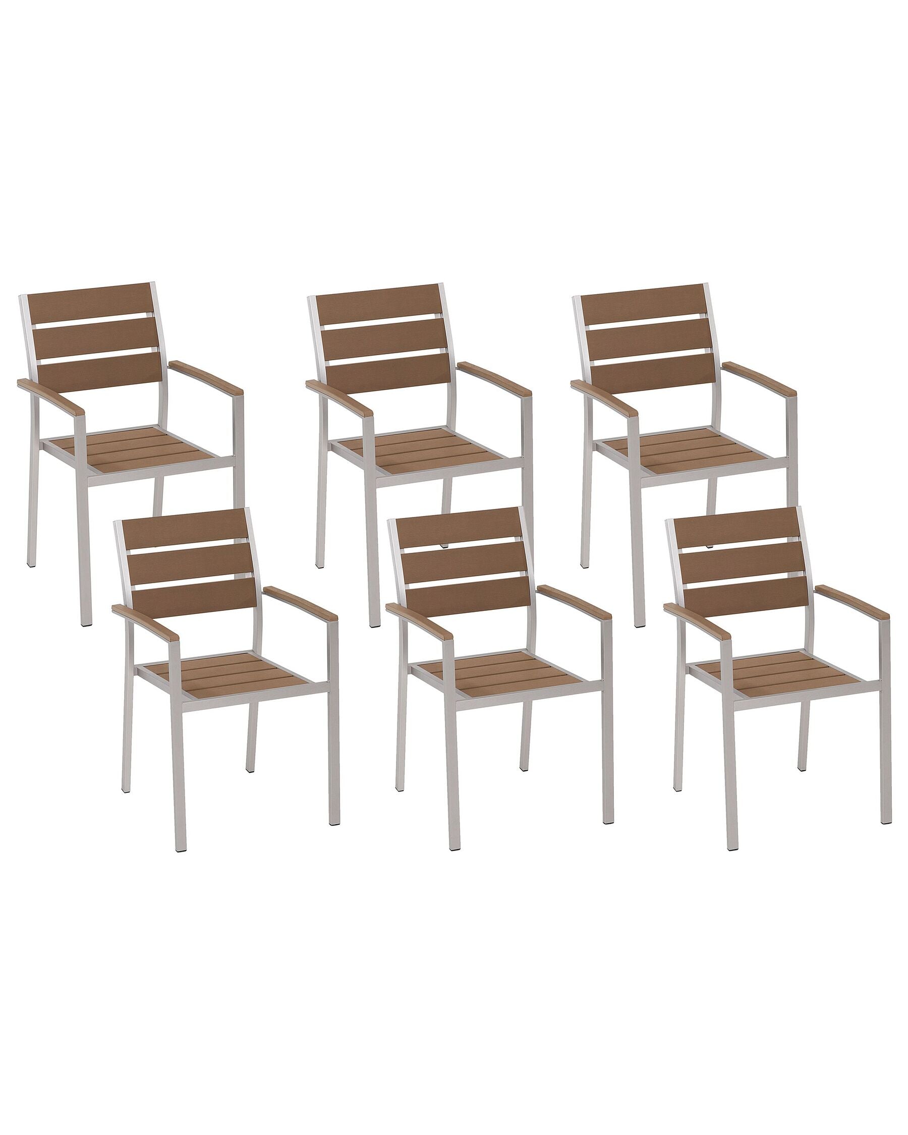 Garden Dining Set 6 Seater VERNIO Brown