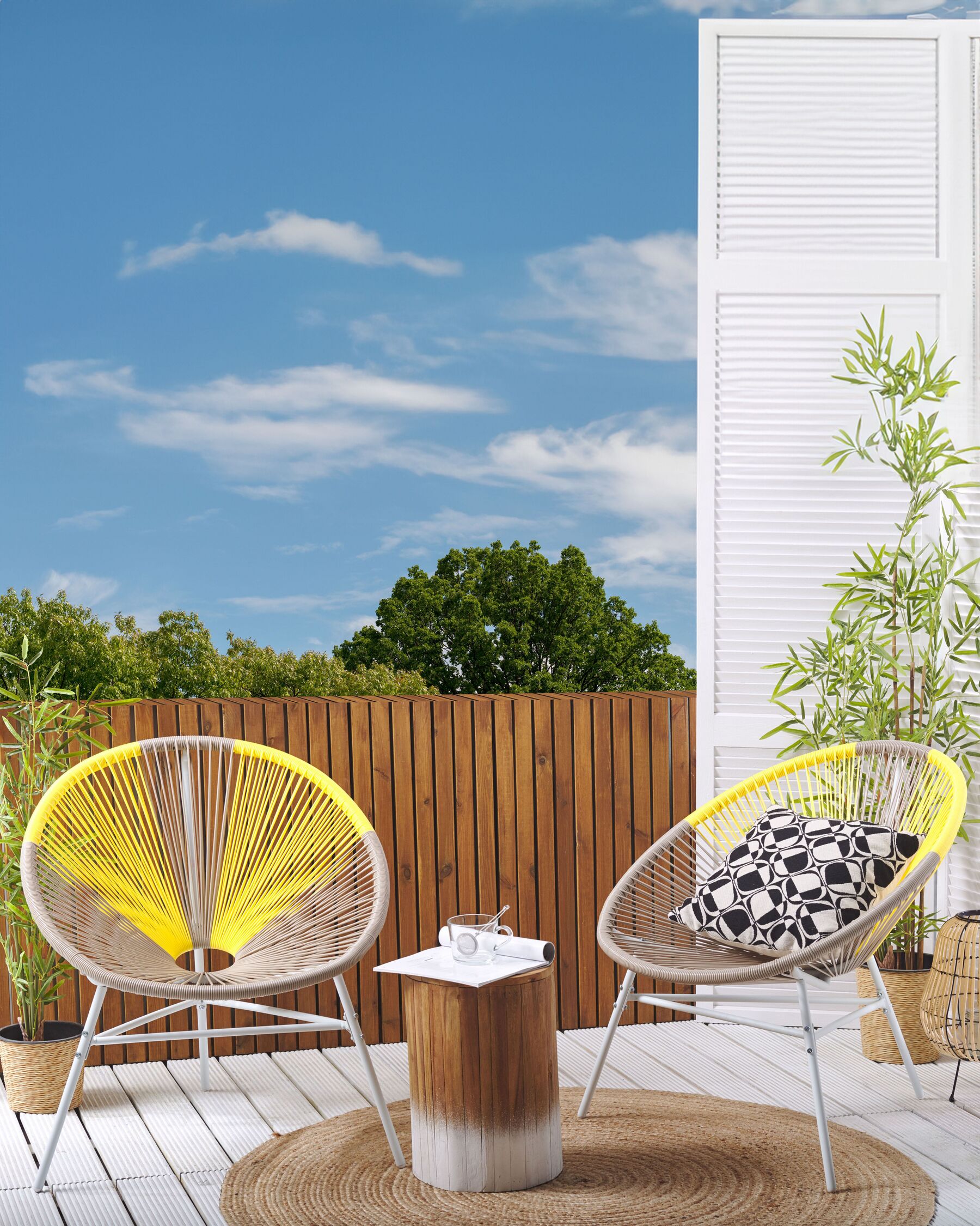 Set of 2 Garden Chairs Rattan Taupe