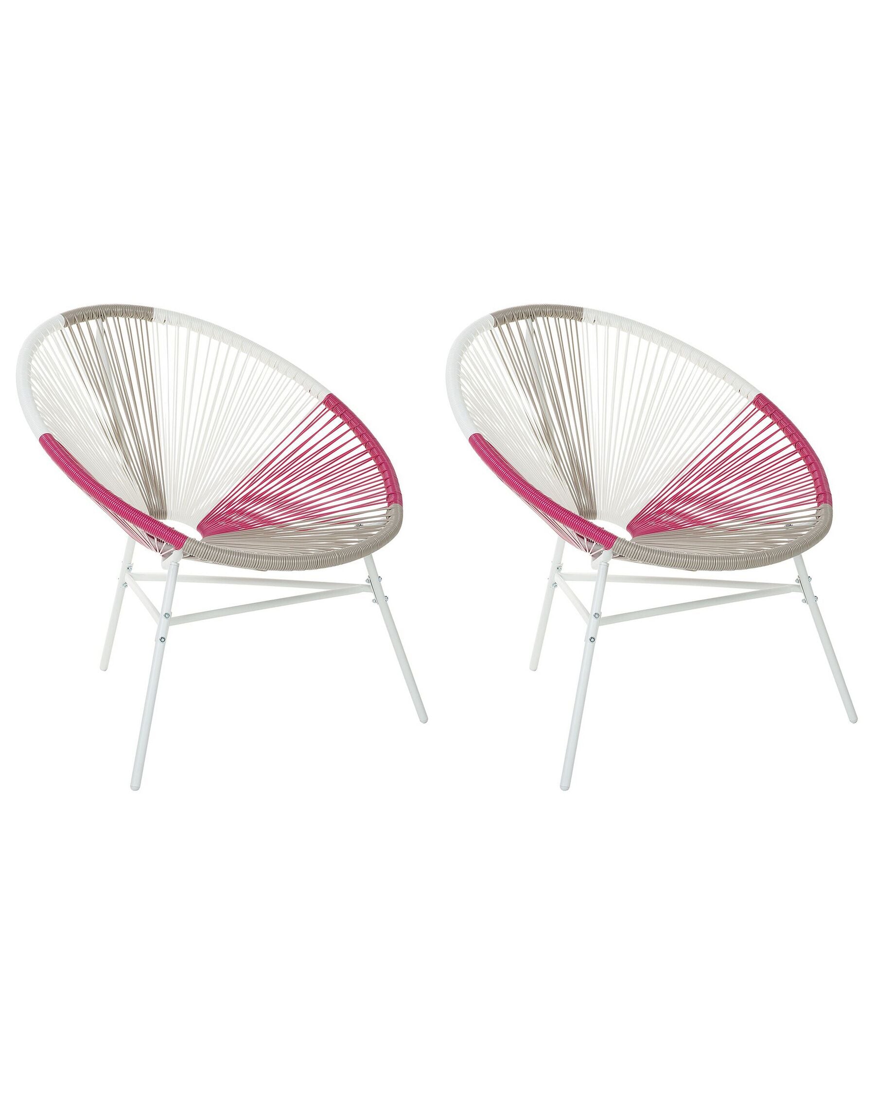 Set of 2 Garden Chairs ACAPULCO PE Rattan Fuchsia Pink