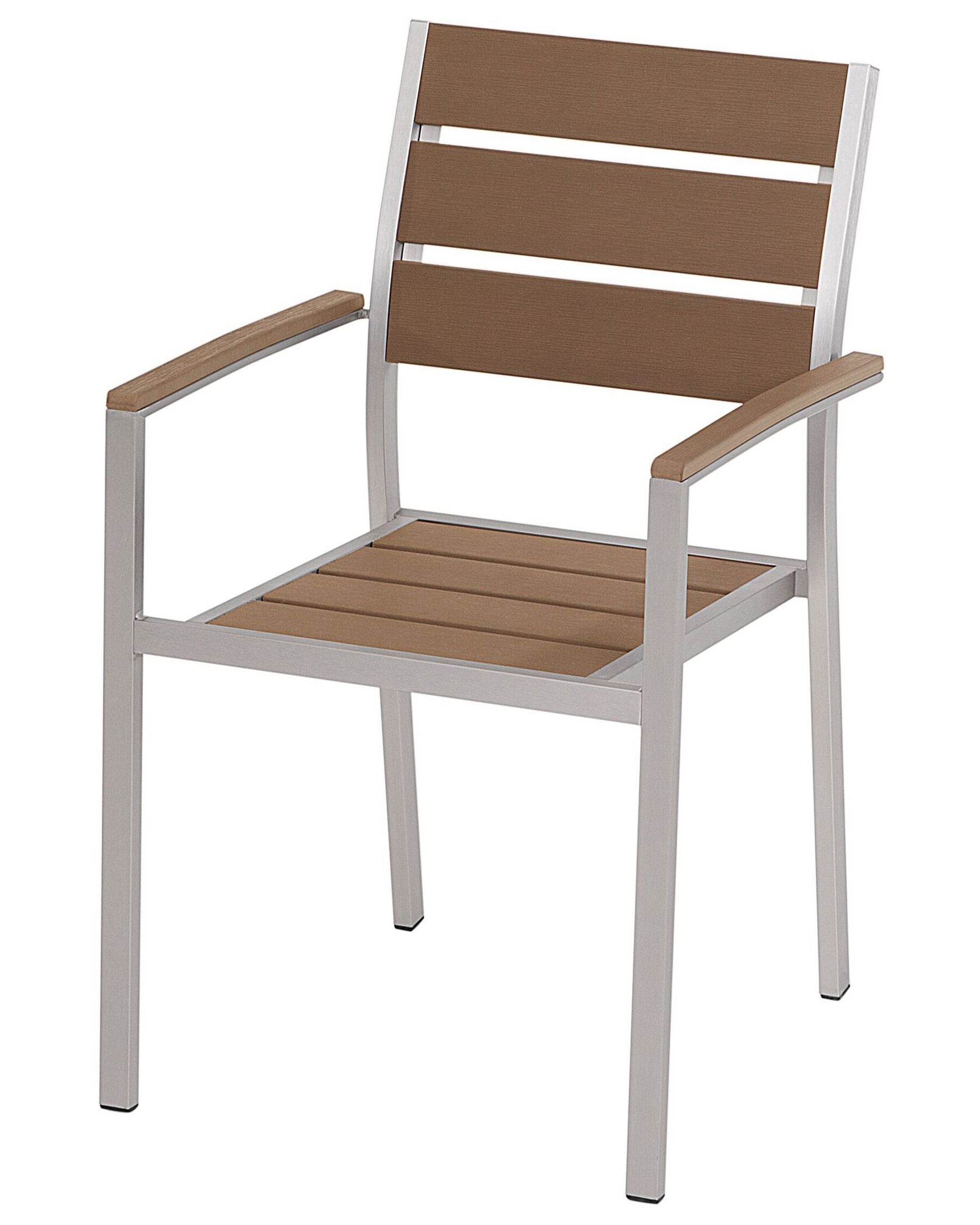 Set of 6 Garden Chairs VERNIO Brown