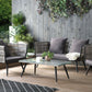Garden Lounge Set with Table 4 Seater RAGUSA PE Rattan Grey