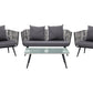 Garden Lounge Set with Table 4 Seater RAGUSA PE Rattan Grey