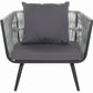 Garden Lounge Set with Table 4 Seater RAGUSA PE Rattan Grey