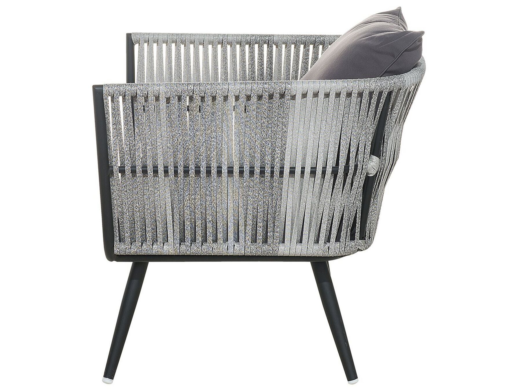 Garden Lounge Set with Table 4 Seater RAGUSA PE Rattan Grey