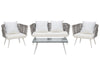 Garden Lounge Set with Table 4 Seater PE Rattan Off-White