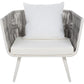 Garden Lounge Set with Table 4 Seater RAGUSA PE Rattan Off-White