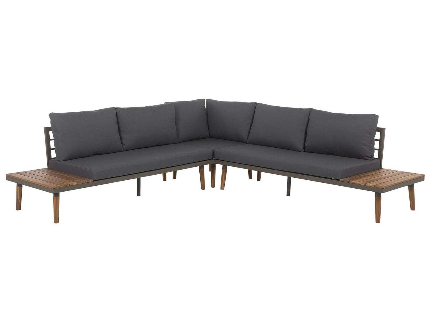 Garden Corner Sofa with Table 5 Seater CORATO Acacia Wood Grey