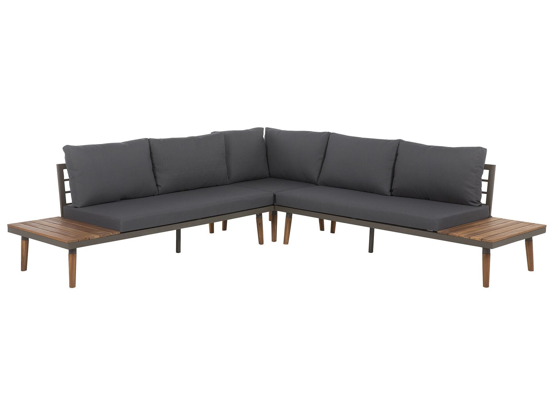 Garden Corner Sofa with Table 5 Seater CORATO Acacia Wood Grey