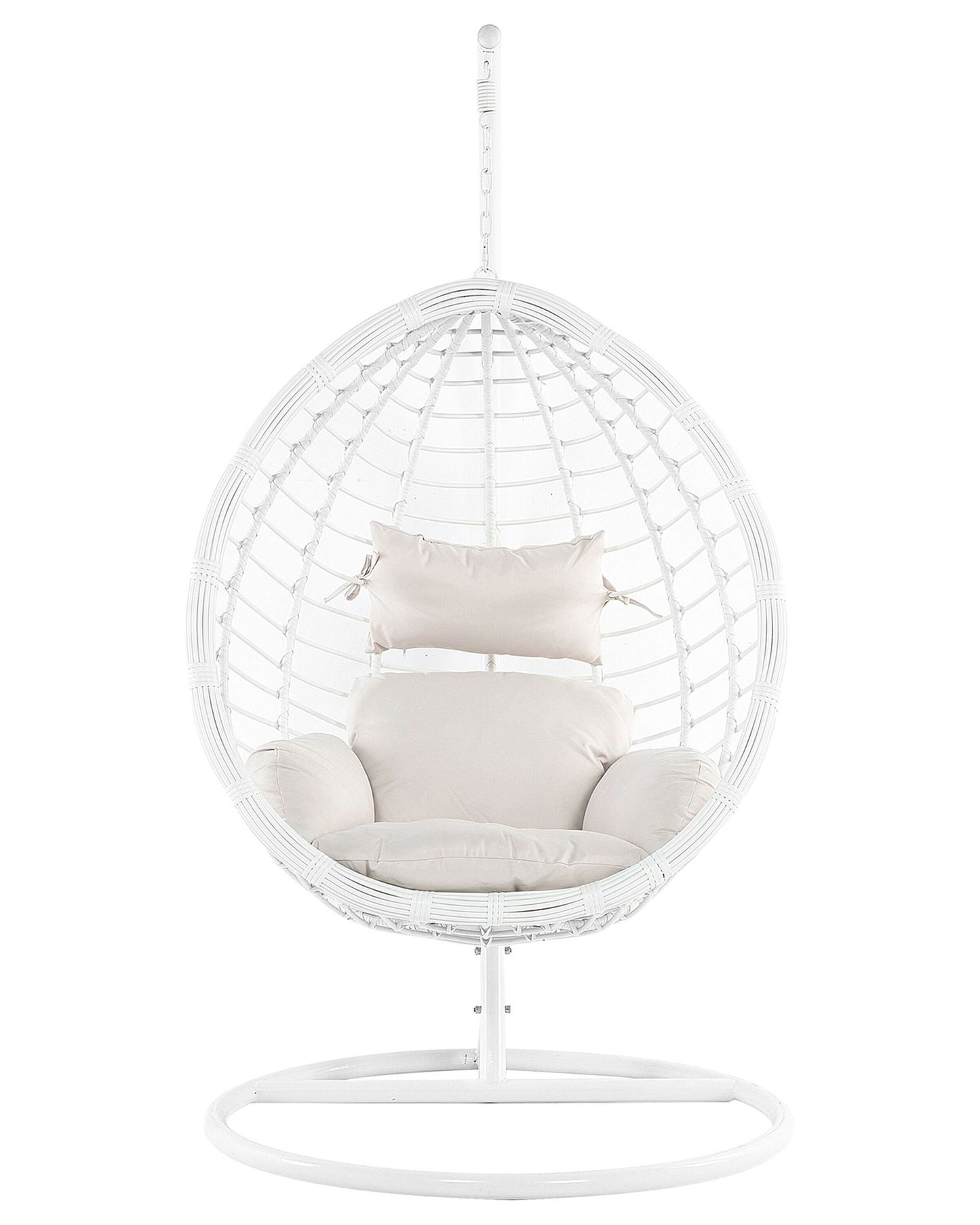 Hanging Chair with Stand FANO PE Rattan White