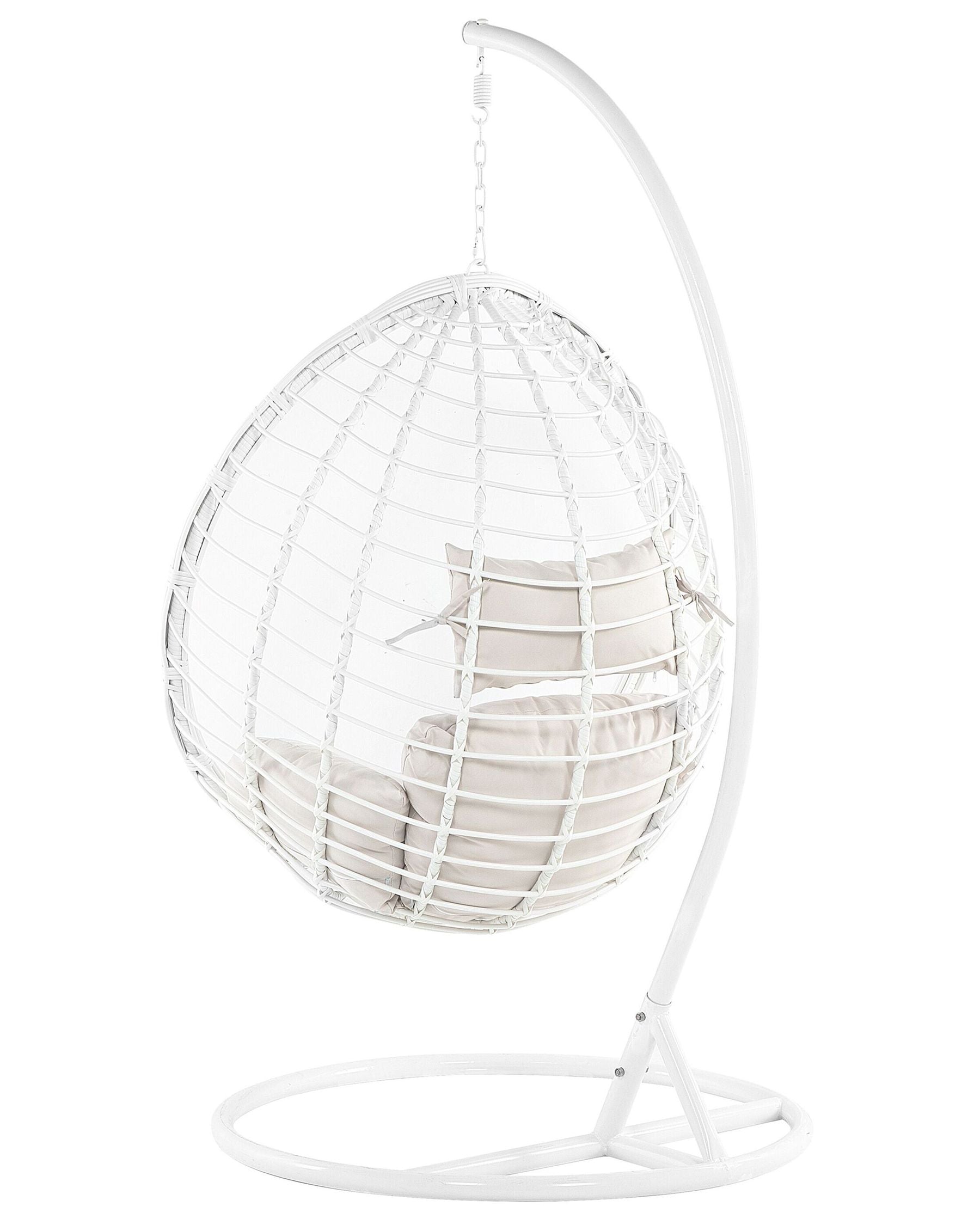 Hanging Chair with Stand FANO PE Rattan White