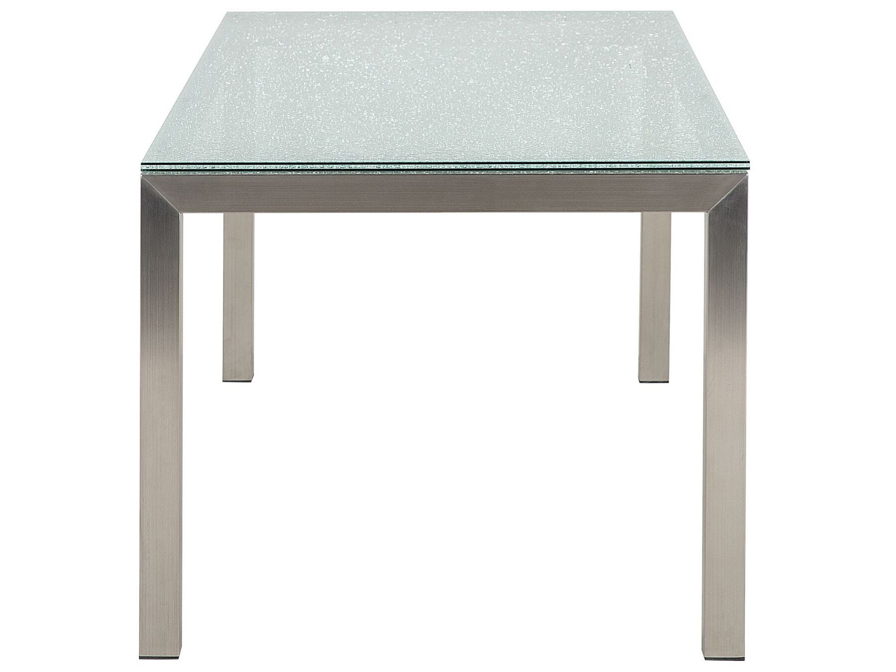 Garden Dining Set 6 Seater GROSSETO Cracked Glass Transparent/ White