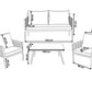 Garden Lounge Set with Table 4 Seater LATINA Metal Grey
