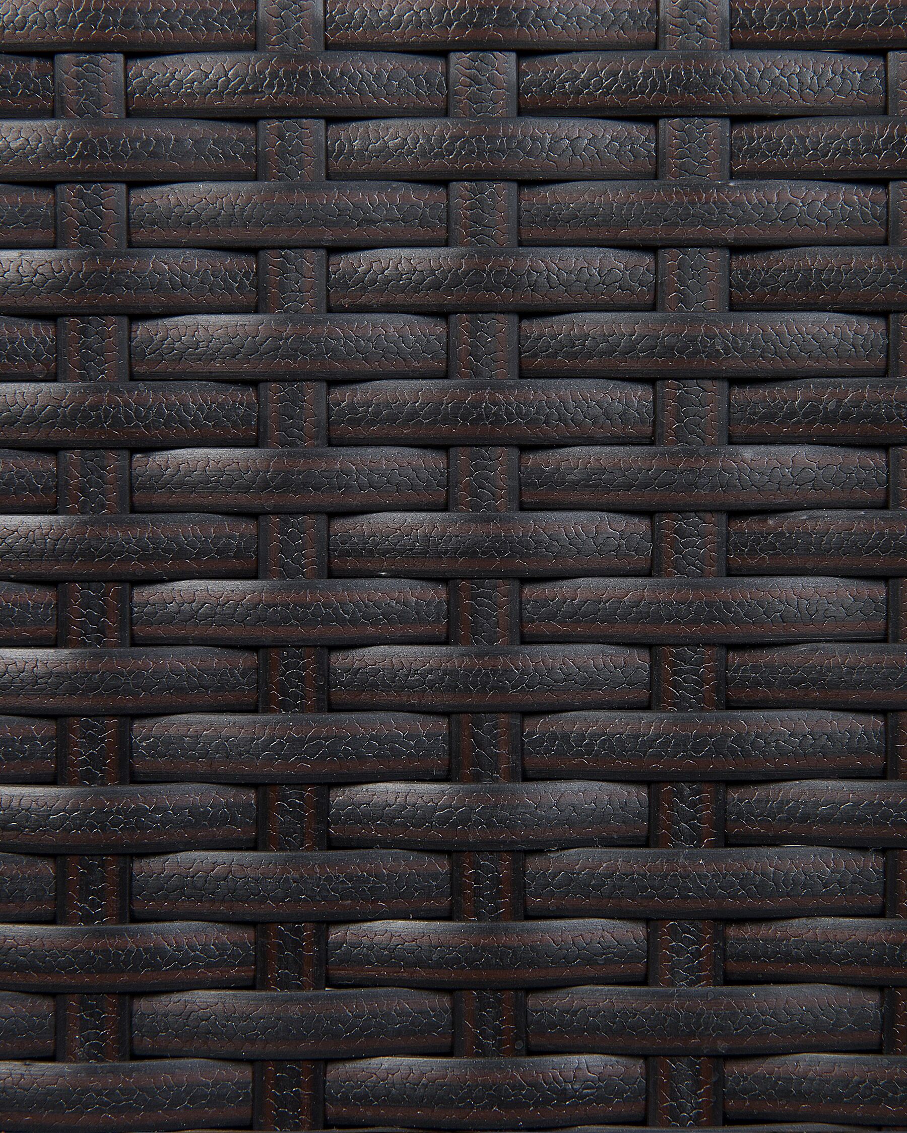Set of 2 Garden Chairs with Cushions Rattan Dark Brown