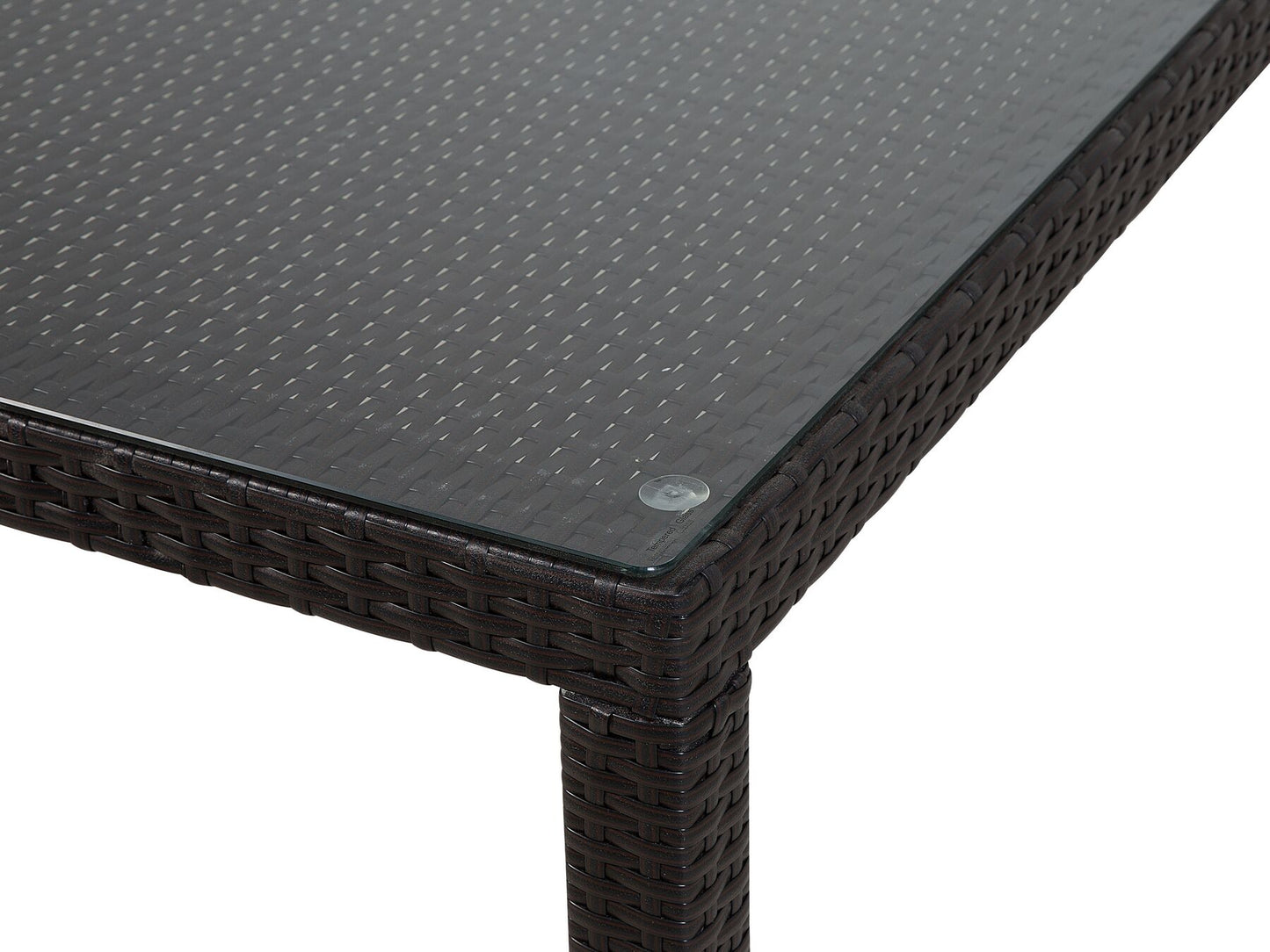 Garden Dining Table cm cm Glass Dark Brown