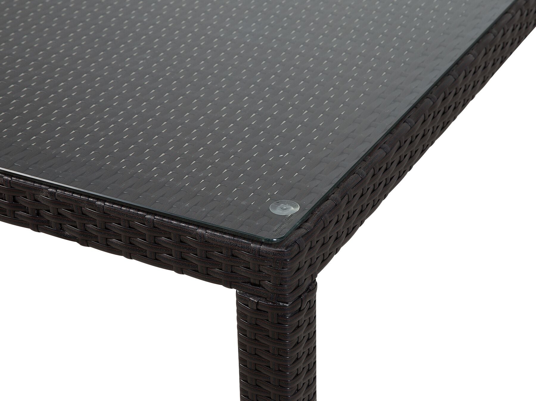 Garden Dining Table cm cm Glass Dark Brown
