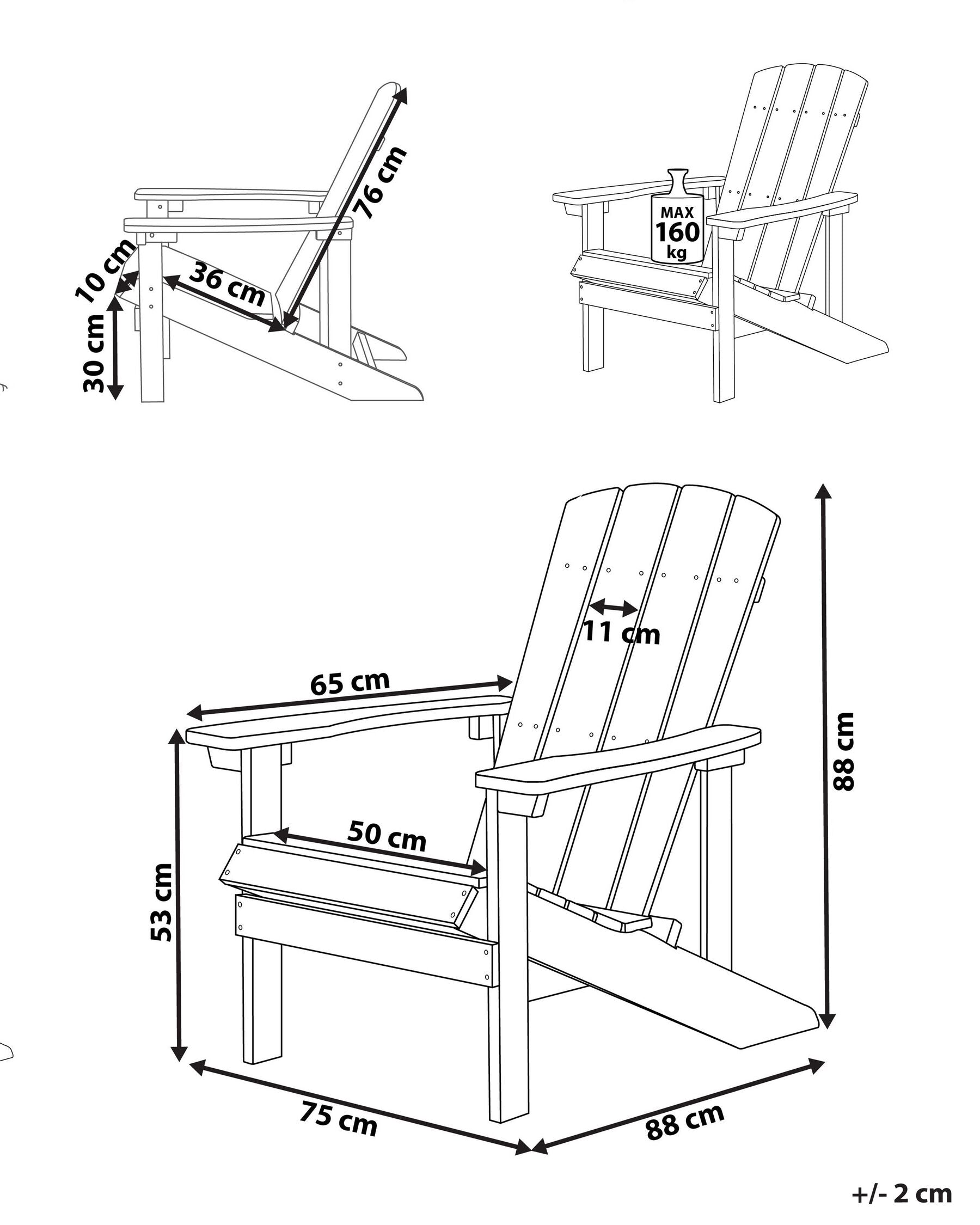 Garden Chair ADIRONDACK Red