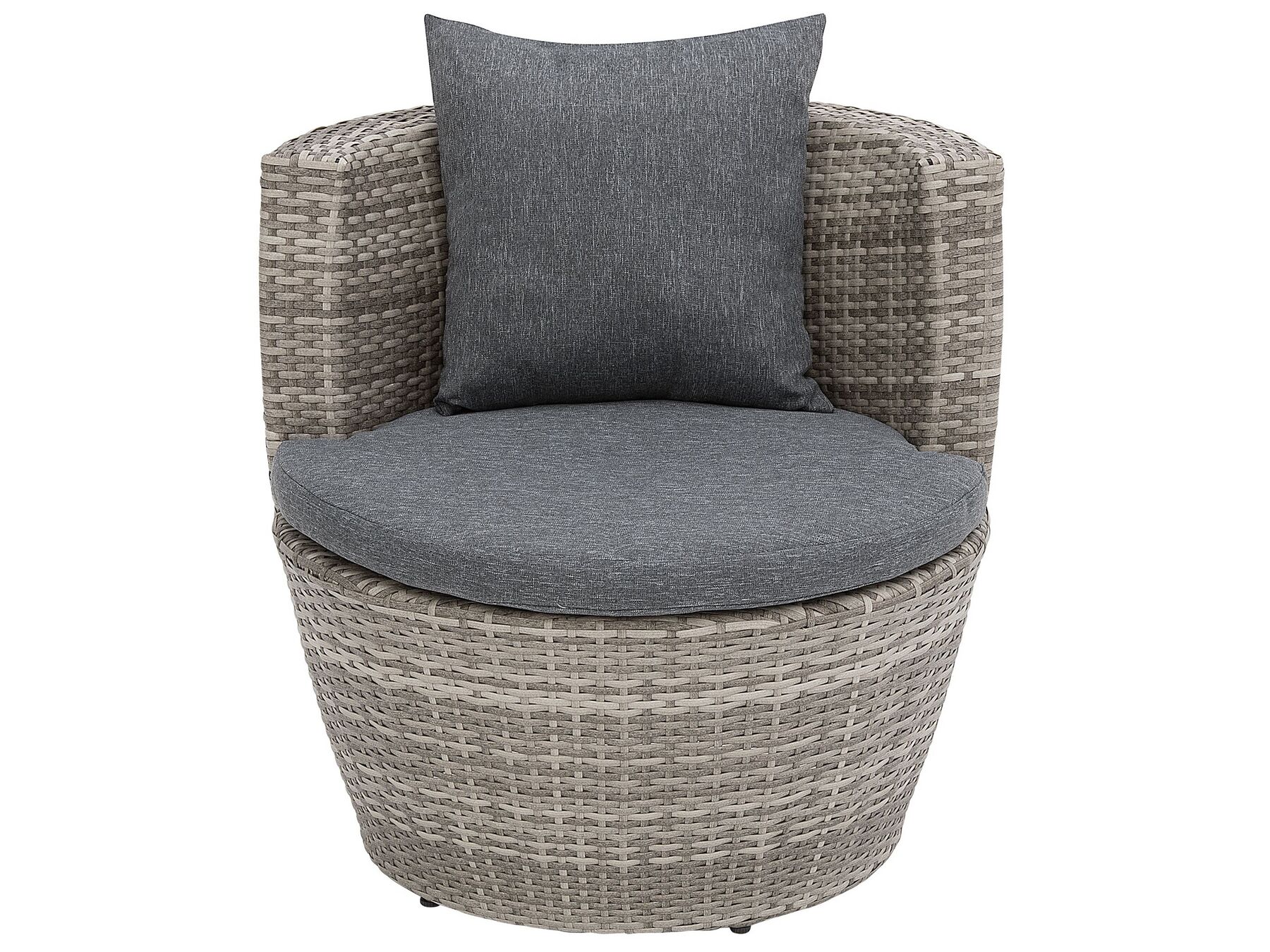 Bistro Set with Cushions CAPRI PE Rattan Grey