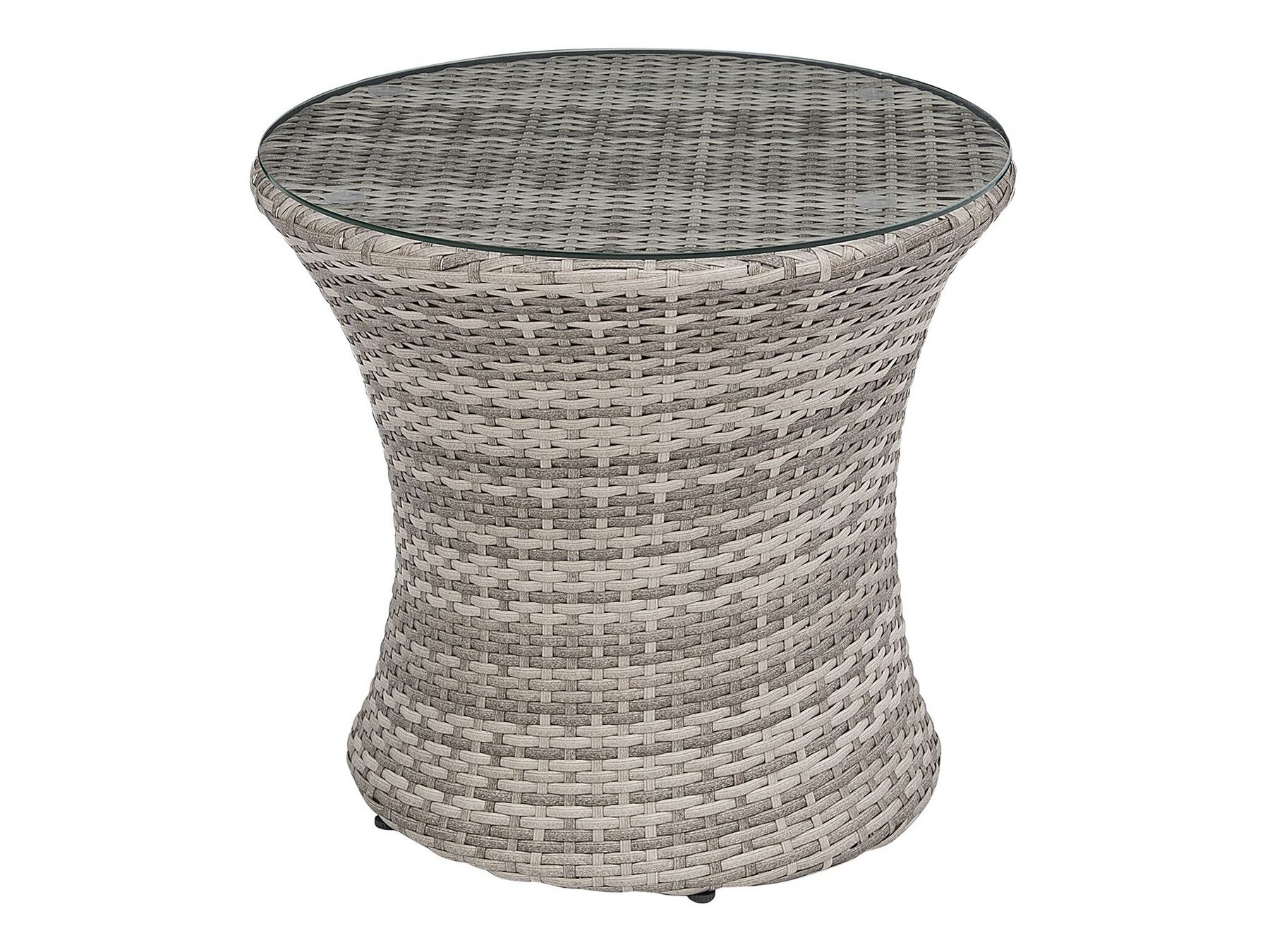 Bistro Set with Cushions CAPRI PE Rattan Grey