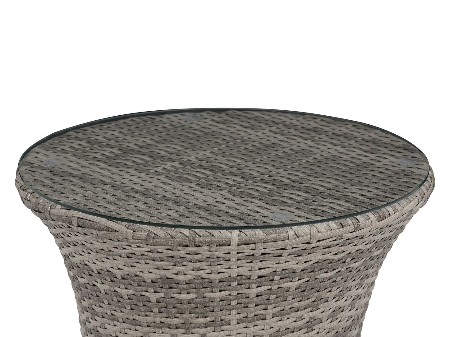 Bistro Set with Cushions CAPRI PE Rattan Grey