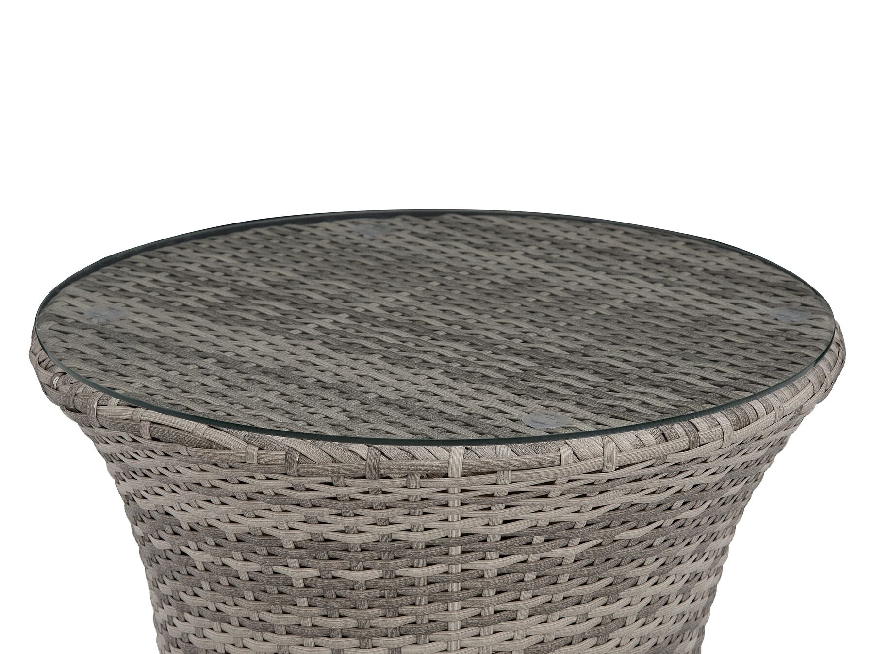 Bistro Set with Cushions CAPRI PE Rattan Grey