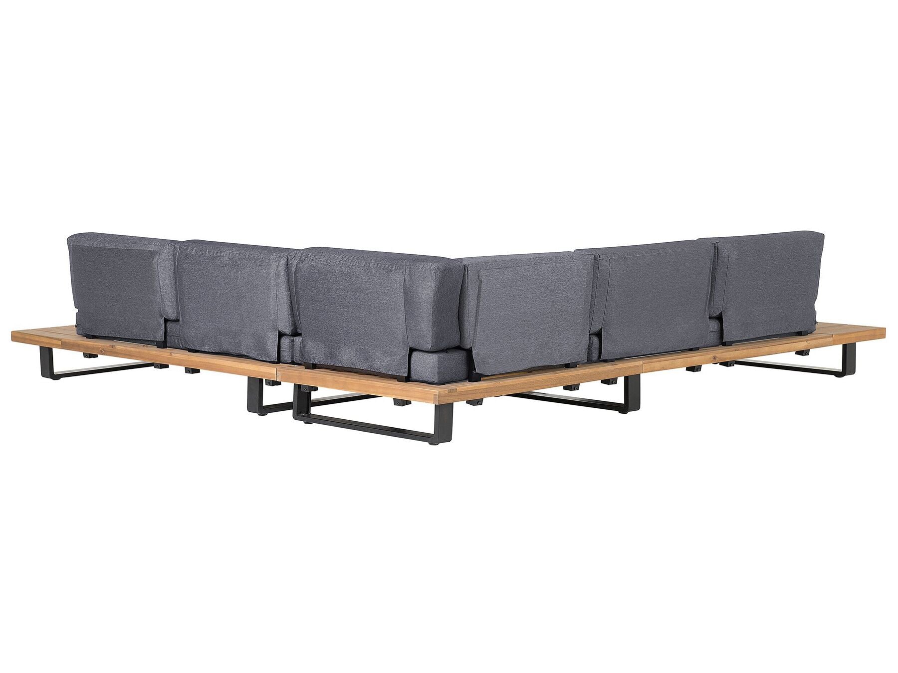 Garden Corner Sofa with Table 5 Seater MYKONOS Right Hand Certified Acacia Wood Dark Grey