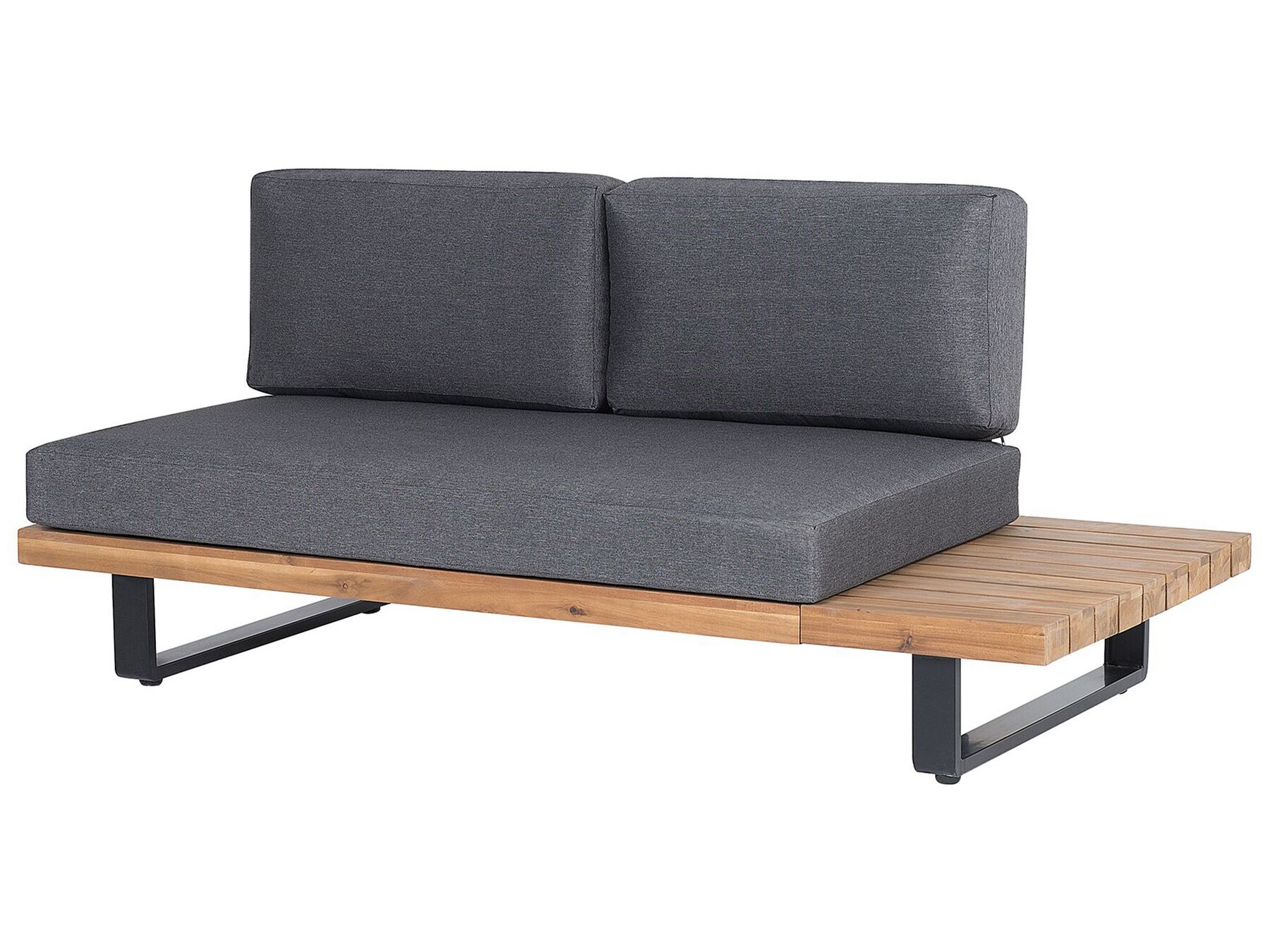 Garden Corner Sofa with Table 5 Seater MYKONOS Right Hand Certified Acacia Wood Dark Grey