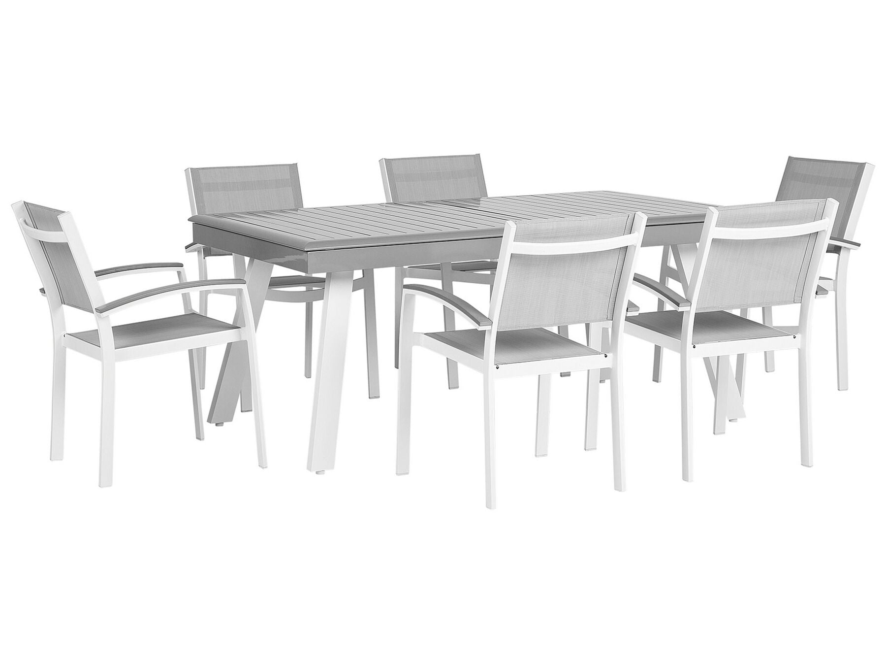 Garden Dining Set 6 Seater PERETA Metal Grey