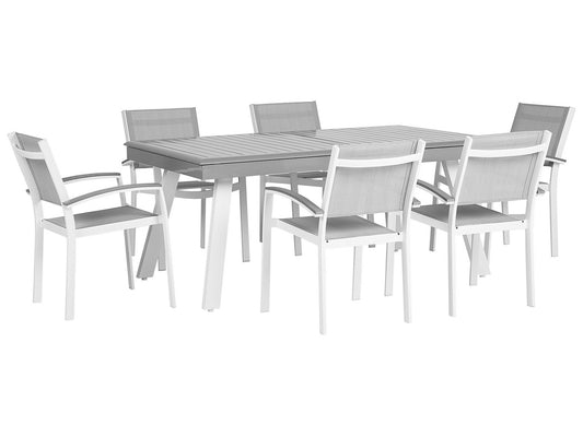 Garden Dining Set 6 Seater PERETA Metal Grey