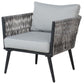 Garden Lounge Set with Table 4 Seater PREVEZA PE Rattan Grey