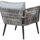 Garden Lounge Set with Table 4 Seater PREVEZA PE Rattan Grey
