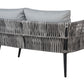 Garden Lounge Set with Table 4 Seater PREVEZA PE Rattan Grey