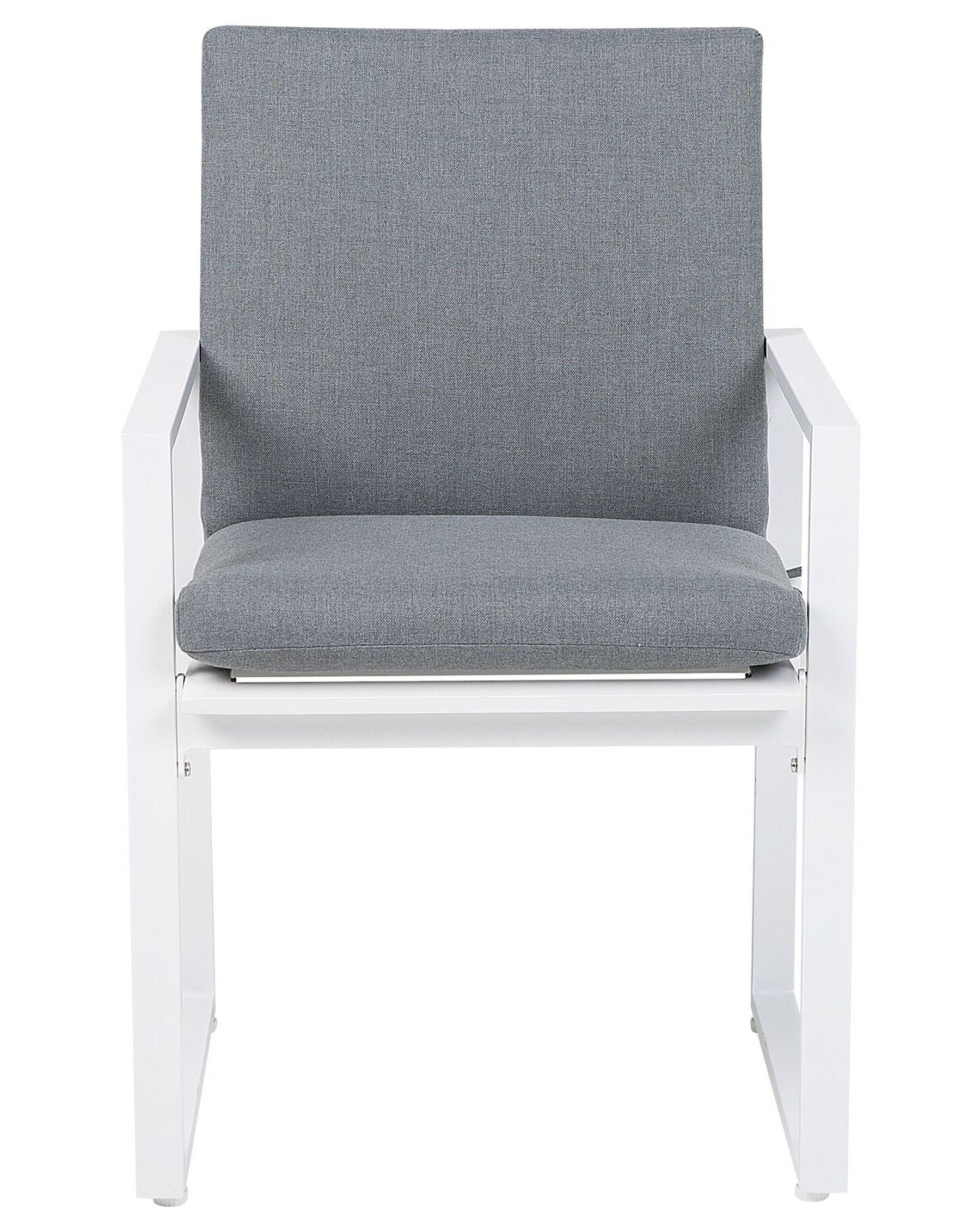 Set of 4 Garden Chairs with Cushions PANCOLE Fabric Grey