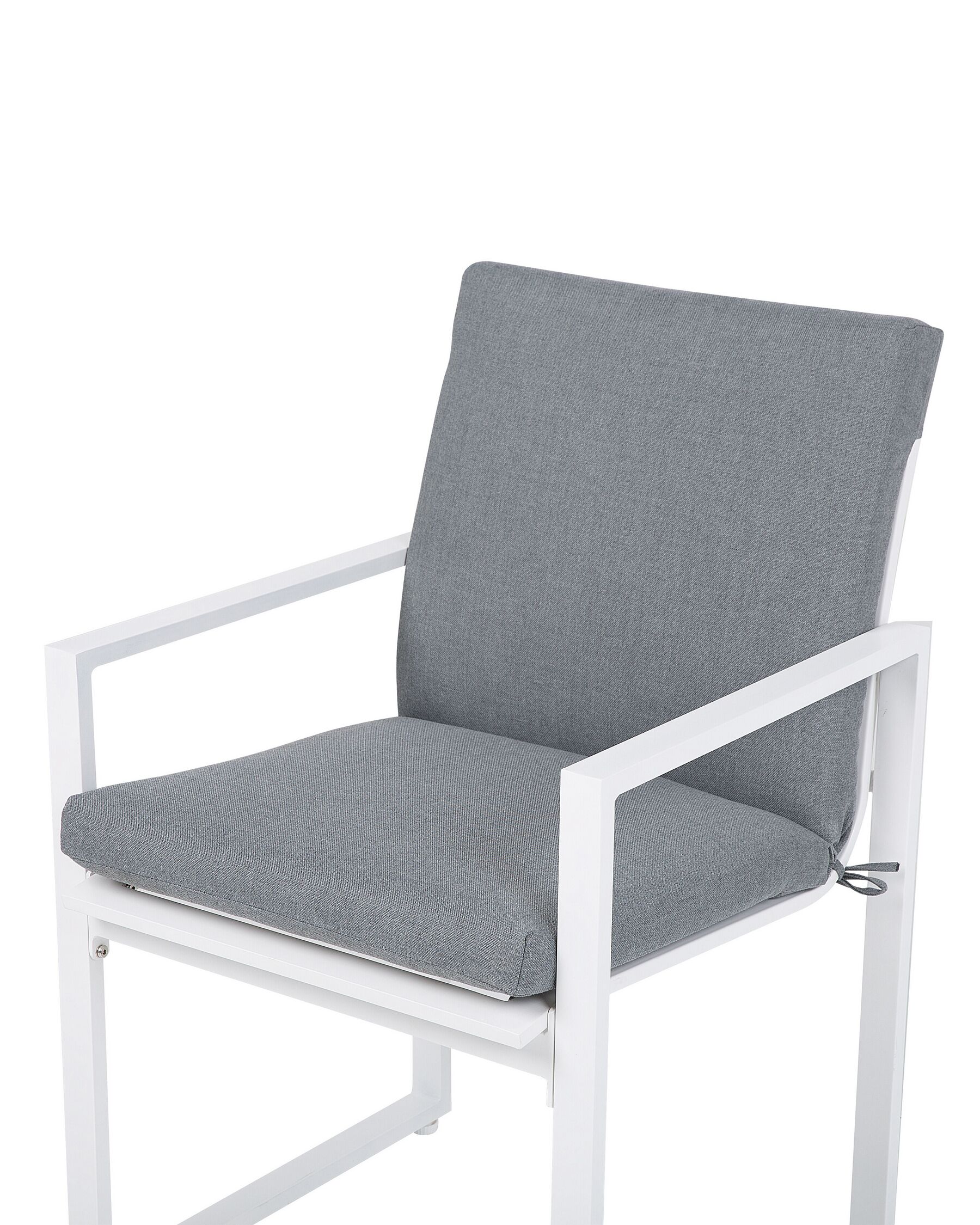 Set of 4 Garden Chairs with Cushions PANCOLE Fabric Grey