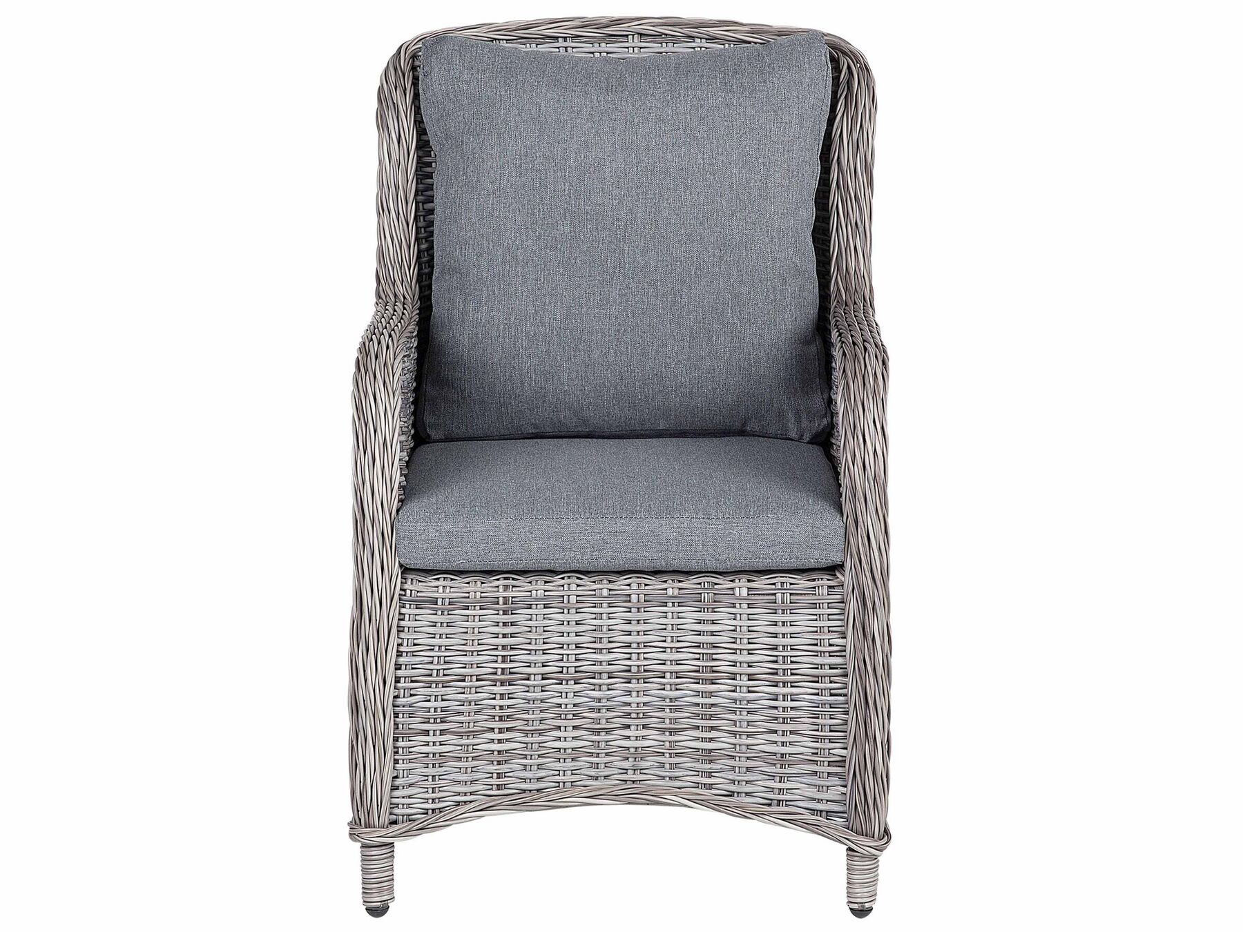 Garden Dining Set 6 Seater CASCAIS with Cushions PE Rattan Grey