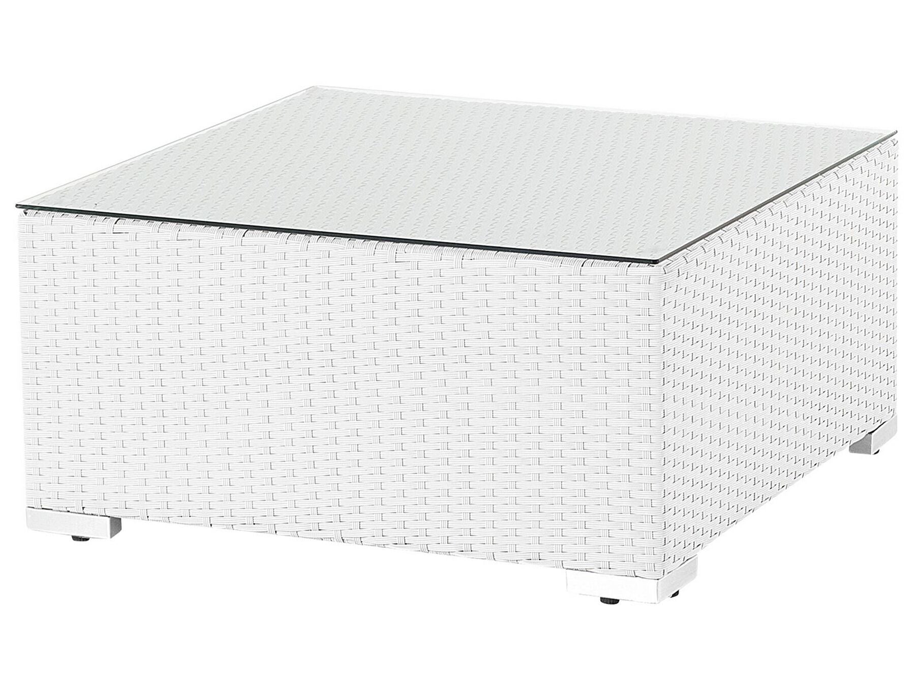 Garden Corner Sofa with Table 4 Seater SANO Left Hand Modular PE Rattan White