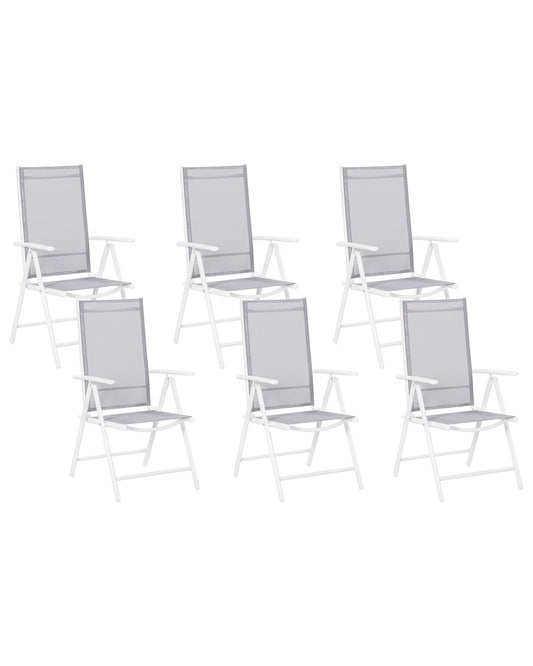 Set of 6 Garden Chairs CATANIA Metal Grey