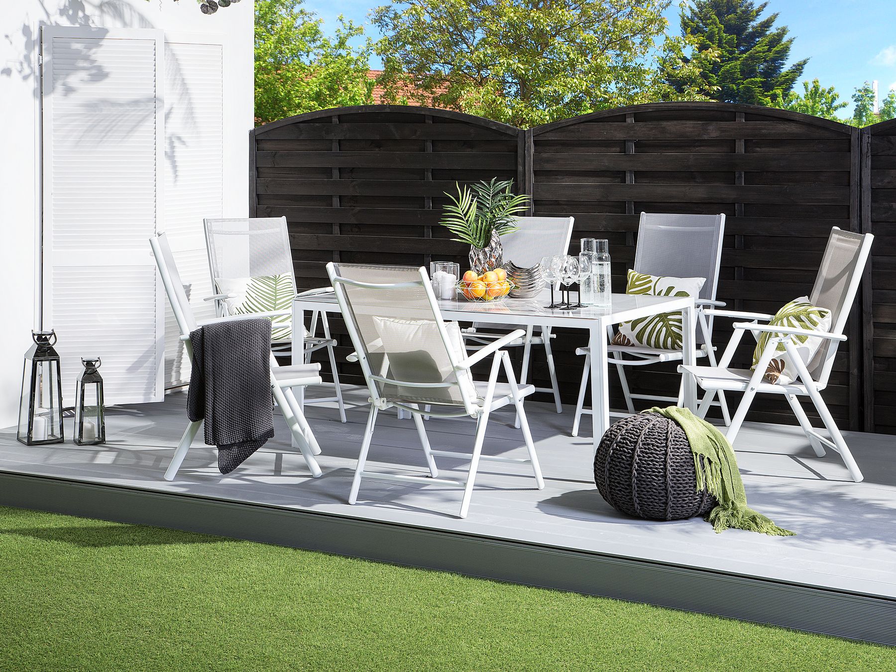 Garden Dining Set 6 Seater CATANIA Metal Grey