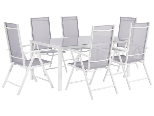Garden Dining Set 6 Seater CATANIA Metal Grey