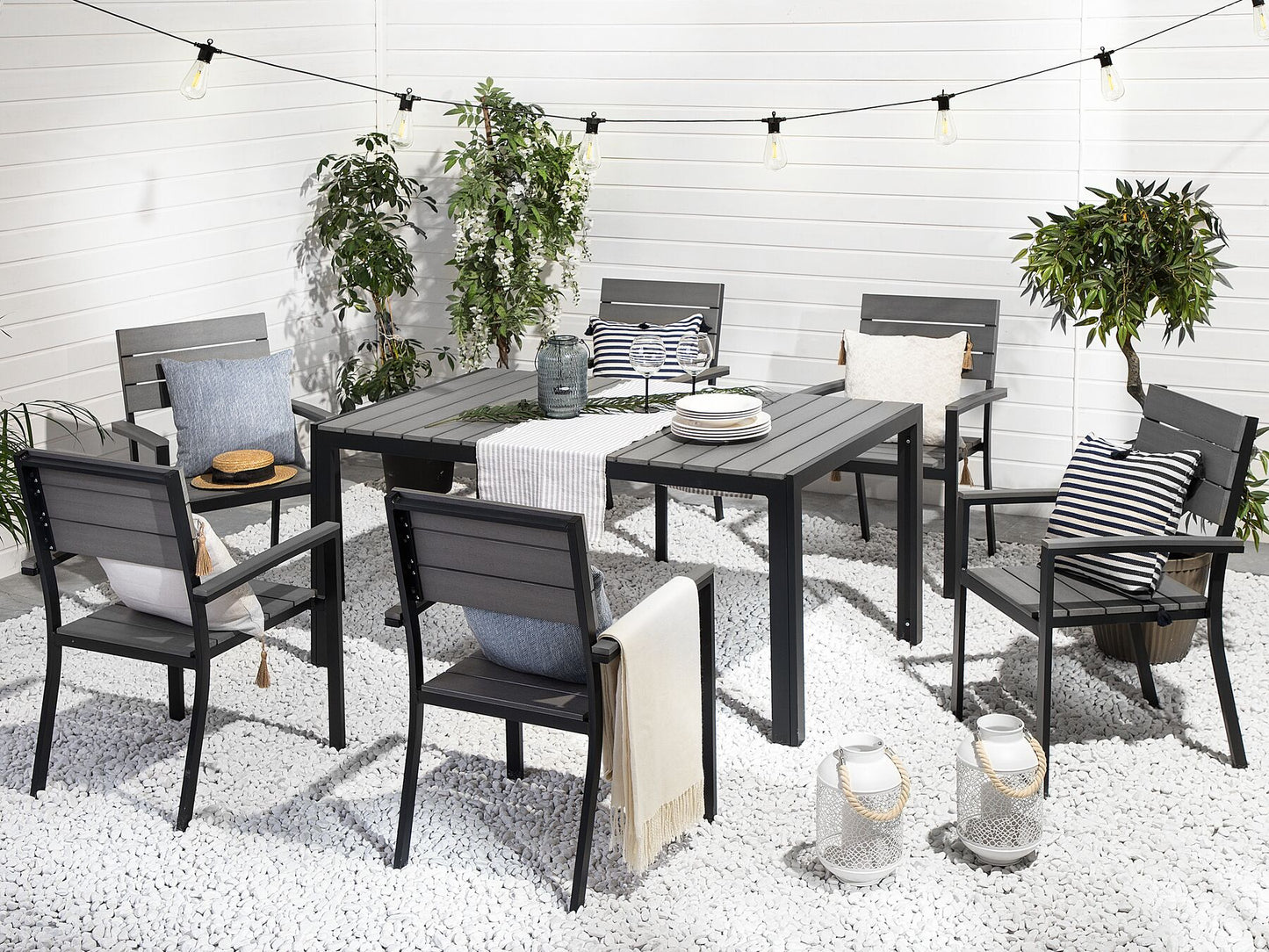 Garden Dining Set 6 Seater COMO Grey